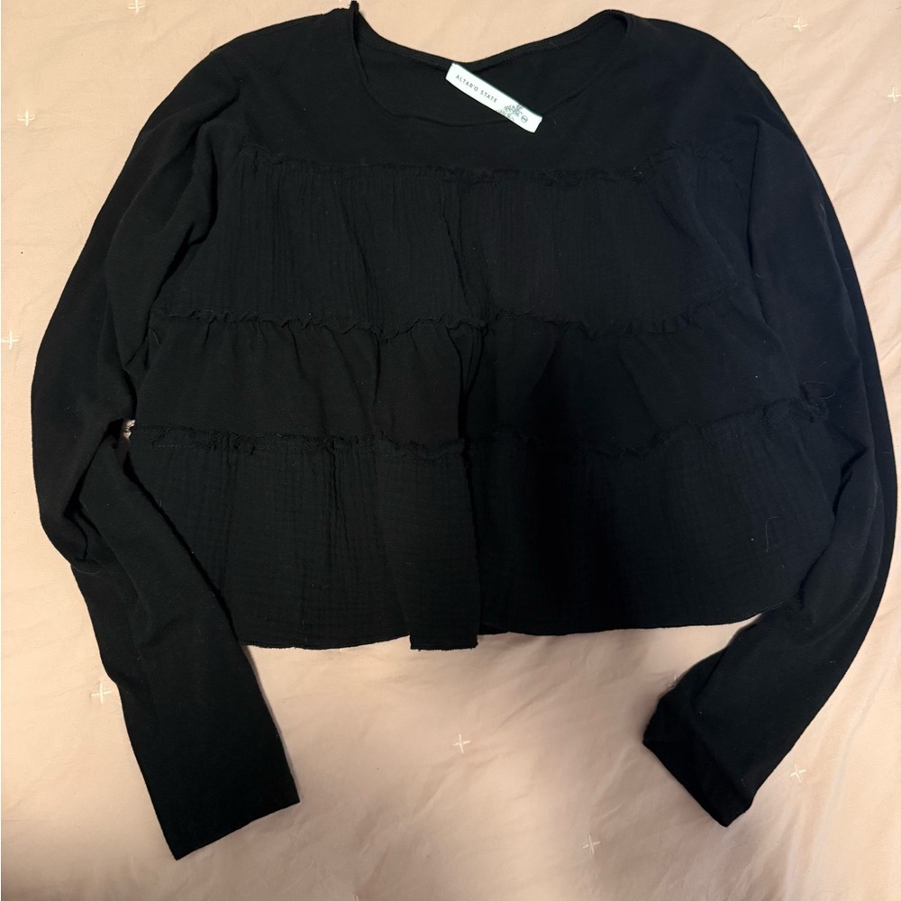 Black Ruffled Women's Top Altar’d State xxs